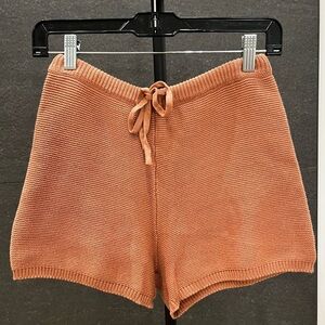 Olivaceous Knit High Waist Shorts - Terracotta